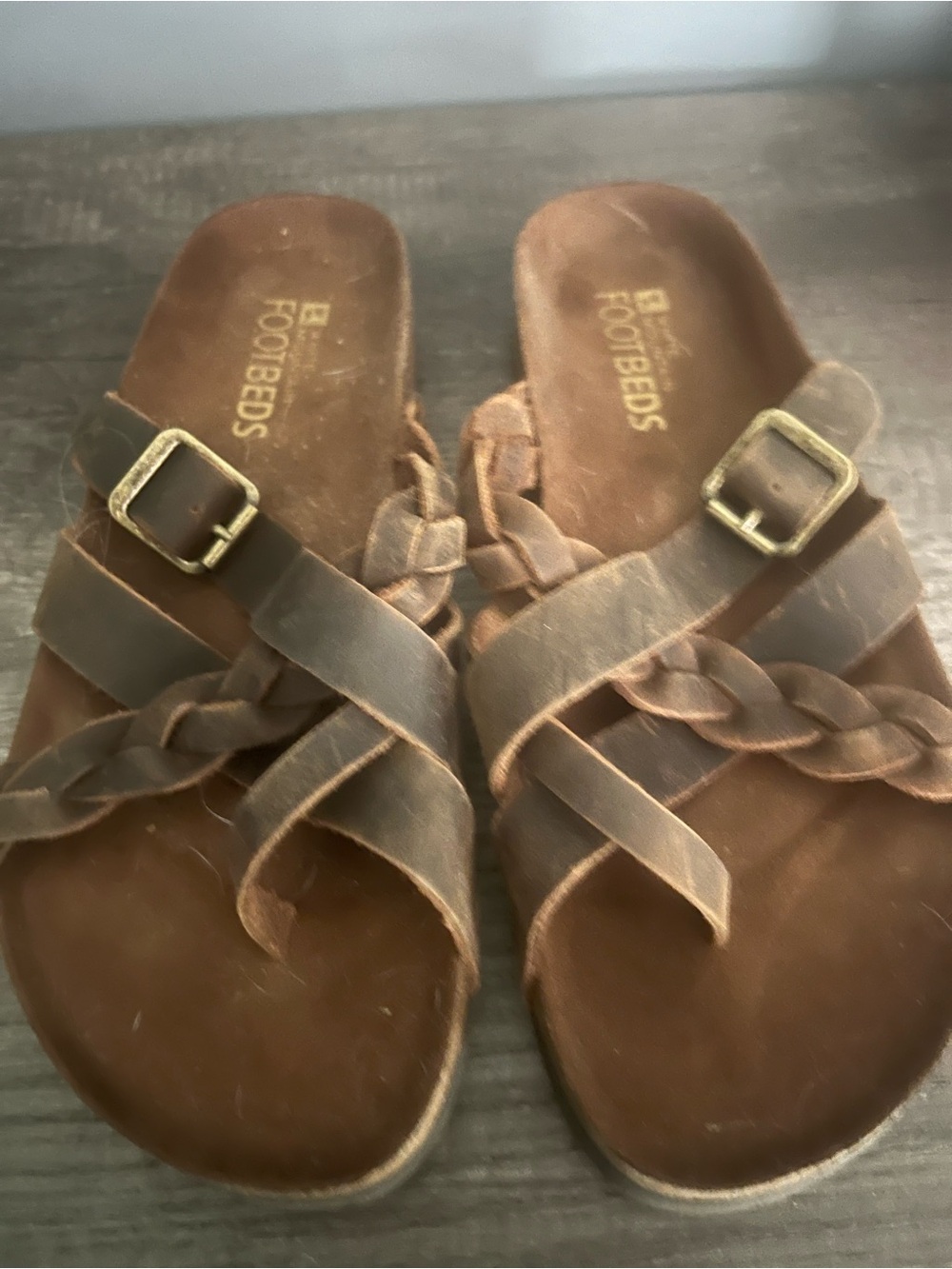 Women’s Braided Slide Sandals in Brown